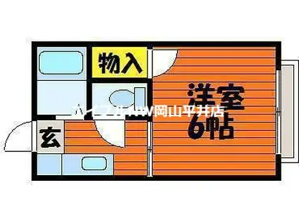 メゾンハゴロモ(1K/2階)の間取り写真