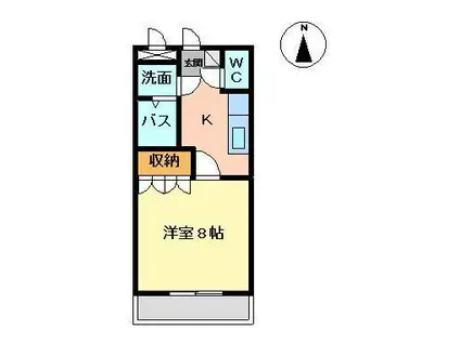 サンエクセルヴィラ(1K/2階)の間取り写真