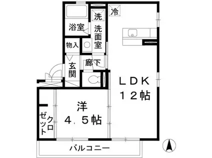 フローレンス宮町(1LDK/3階)の間取り写真