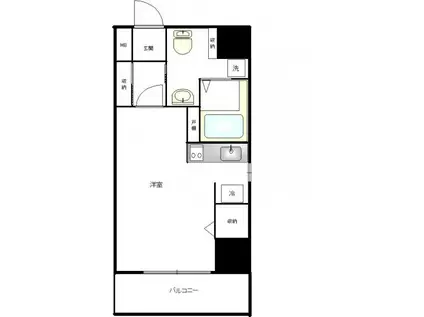 ウエスト・K(ワンルーム/7階)の間取り写真