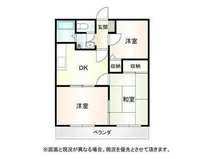 グレイスガーデンA(3DK/1階)の間取り写真