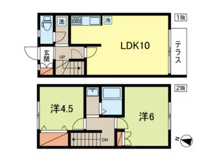 ロングアイランド(2LDK/1階)の間取り写真