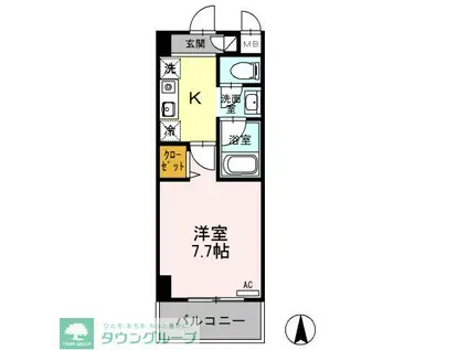 クリエール吉川(1K/2階)の間取り写真