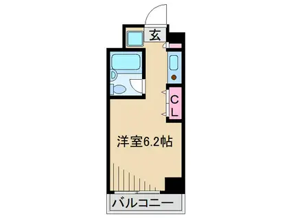 TS GARDEN新丸子(ワンルーム/2階)の間取り写真