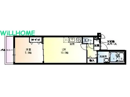 フジパレス黒田VI番館(1LDK/2階)の間取り写真