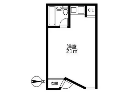 第10ビル(ワンルーム/1階)の間取り写真