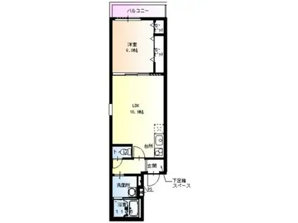 フジパレス諏訪ノ森Ⅶ番館(1LDK/2階)の間取り写真