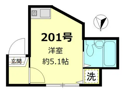 KKハウス北千住(ワンルーム/2階)の間取り写真
