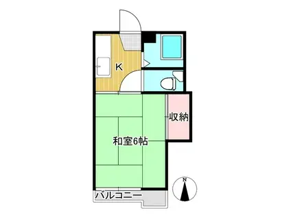 栄ビル(1K/2階)の間取り写真