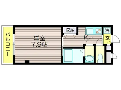 ルーブル五番館(1K/3階)の間取り写真