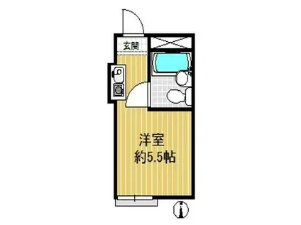 カスティル改代町(ワンルーム/3階)の間取り写真