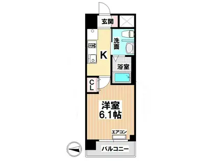 ヴィラ・シプレ(1SK/1階)の間取り写真