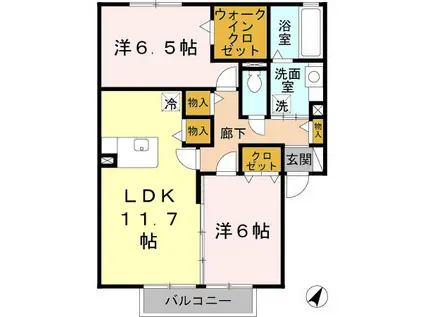 プランドールセレナ(2LDK/1階)の間取り写真