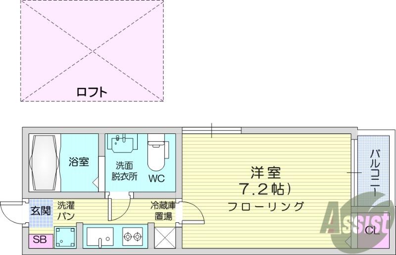 MARIANAⅠ(1K/1階)の間取り写真