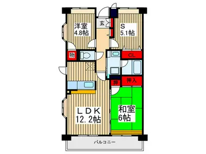 ローブレ・ヴィラ川越(2SLDK/2階)の間取り写真