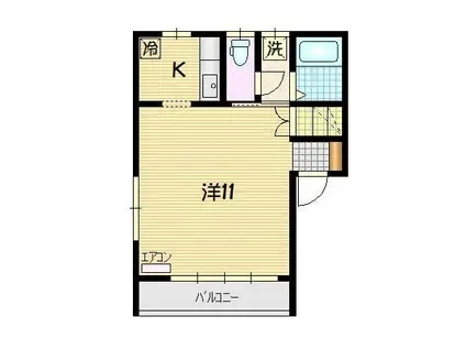 コーポ城山(1K/1階)の間取り写真