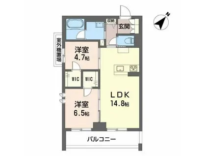 CLASSEUM連坊II(2LDK/3階)の間取り写真
