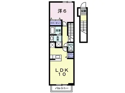 サンヴェール・F(1LDK/2階)の間取り写真