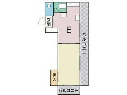 サンコート城南(1DK/4階)の間取り写真