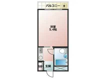 ジョイフル笹塚(1K/3階)の間取り写真