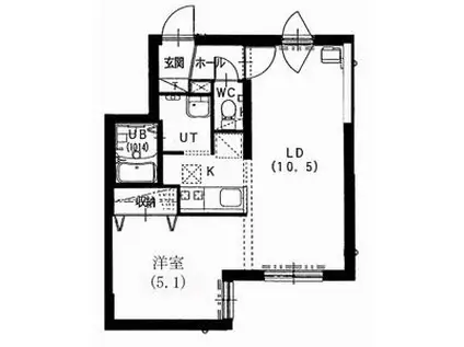 プリマベーラ(1LDK/2階)の間取り写真