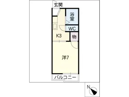 ドミール加納(1K/1階)の間取り写真