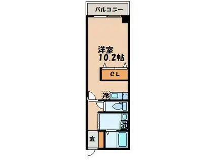 グリシーヌ浦上(ワンルーム/4階)の間取り写真