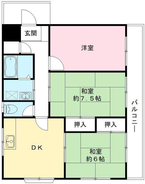 五月ハイツ(3DK/2階)の間取り写真
