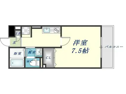 エクレール上小阪(1K/2階)の間取り写真