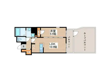 ティアラグレイス両国タワー(1LDK/3階)の間取り写真