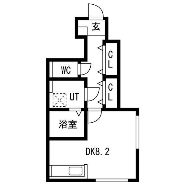 とってもたのし荘 (ワンルーム/1階)の間取り写真