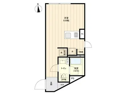 レクス武蔵小山(ワンルーム/4階)の間取り写真