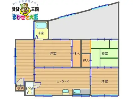 小坂アパート(3SLDK/2階)の間取り写真