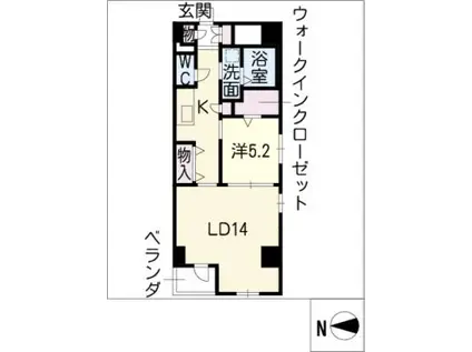 ブレドール丸の内(2K/5階)の間取り写真