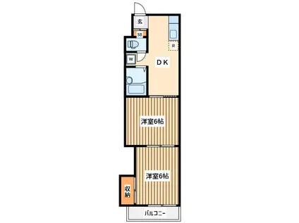 ジュネパレス相模原第3(2K/2階)の間取り写真
