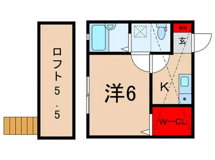 エムステージ西大泉(1K/2階)の間取り写真