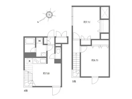 リーガランド恵比寿(2LDK/4階)の間取り写真
