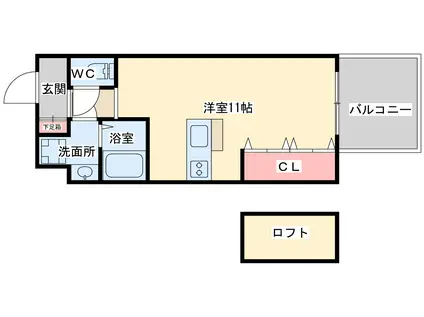 エスペランサ西天満(ワンルーム/4階)の間取り写真