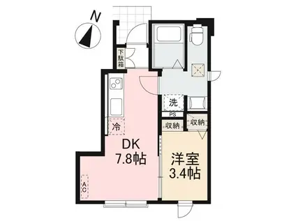 MAISON DE BONHEUR(1DK/1階)の間取り写真