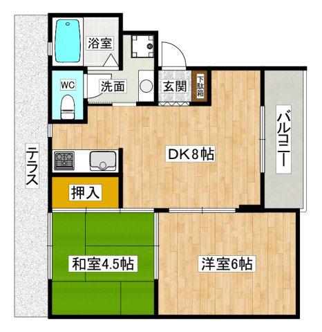 フリージアガーデン(2LDK/1階)の間取り写真
