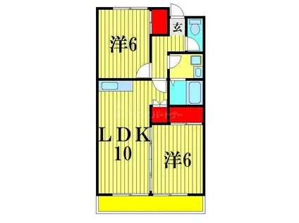 パークハウス若宮(2LDK/1階)の間取り写真