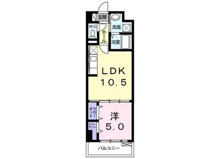 西田中ヒルズ(1LDK/3階)の間取り写真