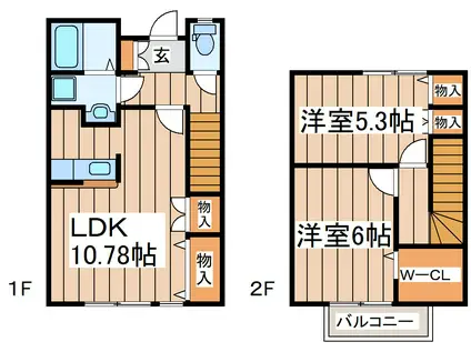 ラルシェ弐番館(2LDK/1階)の間取り写真