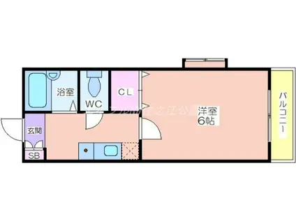 アビテII(1K/3階)の間取り写真