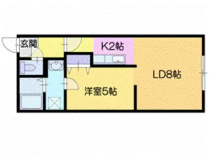 ペーニャ新札幌(1LDK/3階)の間取り写真