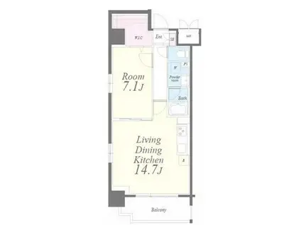 テラハウス(1LDK/6階)の間取り写真