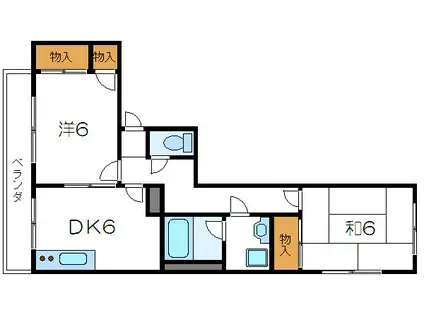 メゾンプログレス(2DK/1階)の間取り写真