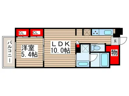 アートレジデンスインおおたかの森(1LDK/2階)の間取り写真