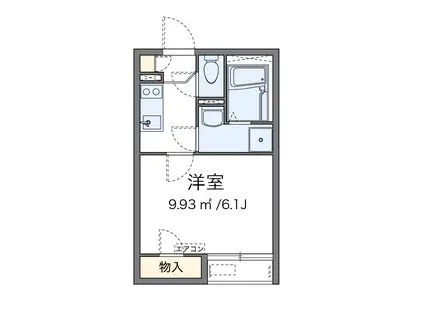 グリーンヒルズ(1K/1階)の間取り写真