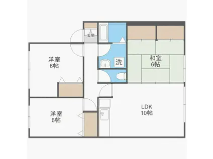 ステラ柏原B(3LDK/1階)の間取り写真